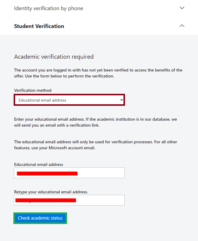 Azure verification Page